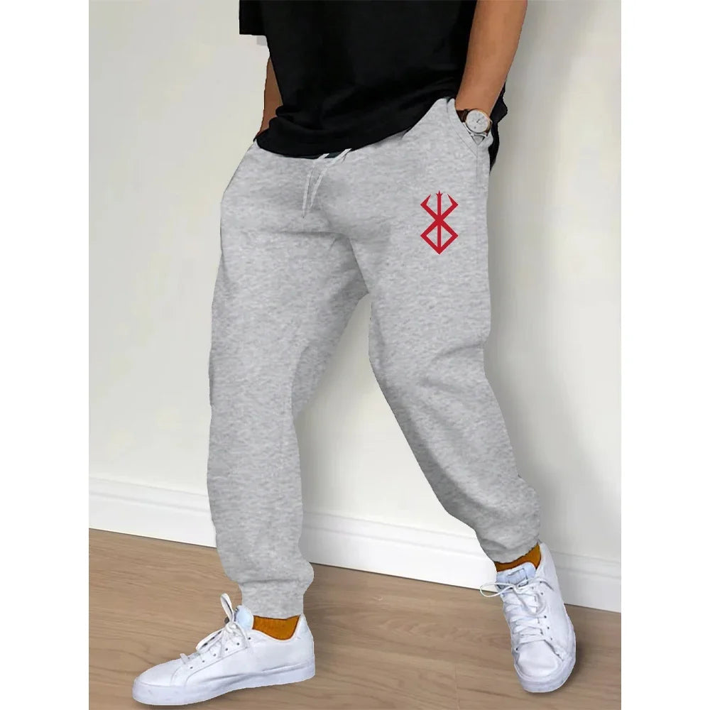 Men's Fashion Pants Spring Autumn Fleece Casual Sweatpants Sports Joggers Workout Gym Fitness Trousers Women Loose Men Clothing