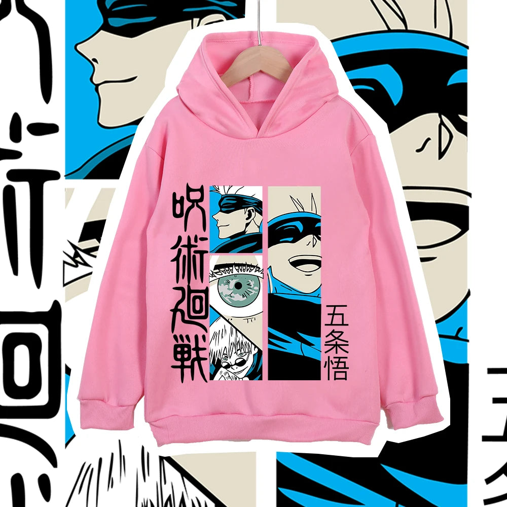 Jujutsu Kaisen Satoru Gojo Kids Anime Hooded Sweatshirt – Children's Cosplay Pullover 5