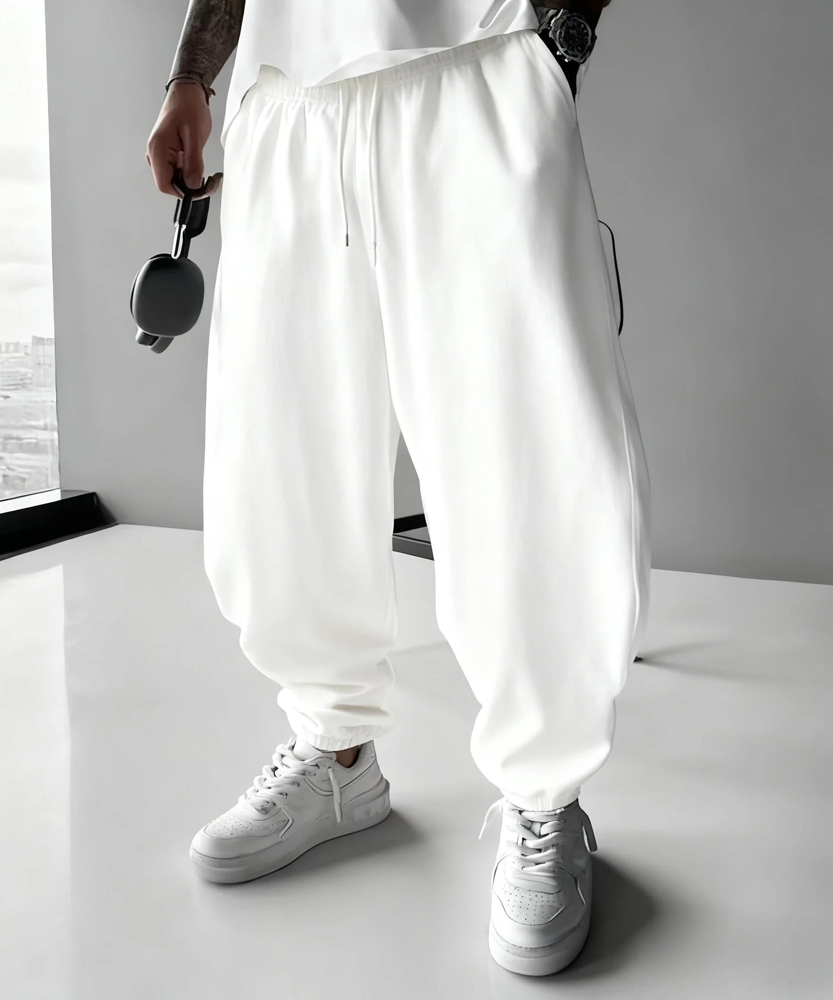 Pokémon White Cotton Sweetpants Men's Autumn/Winter New Giratina Anime Printed Harajuku Loose Casual Pants