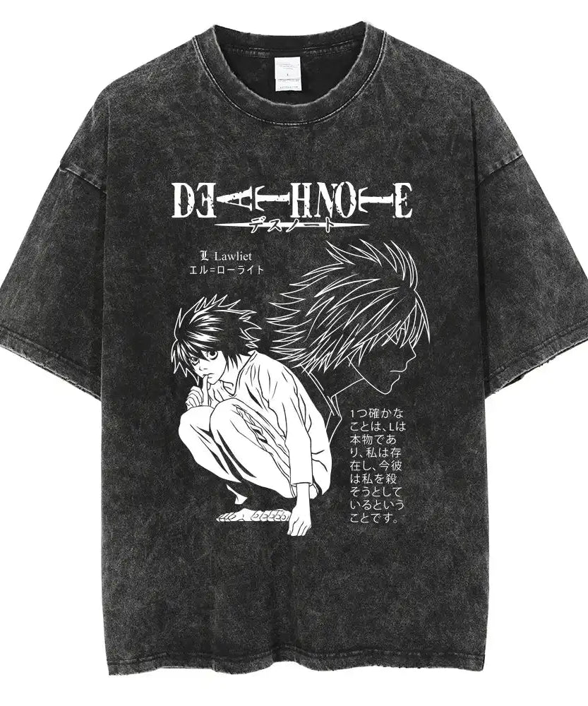 Death Note Oversized Vintage T-Shirt – Anime Streetwear Summer Cotton Tee