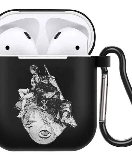 anime Berserk Guts Zodd Earphone Case For AirPods4 1 2 3 Pro Black Soft silicone wireless Bluetooth headphone case