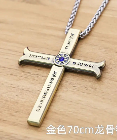 New One Piece Necklace Hawkeye Mihawk Necklace Black Blade Night Anime Peripheral Student Men and Women Pendant with Sheath Gi