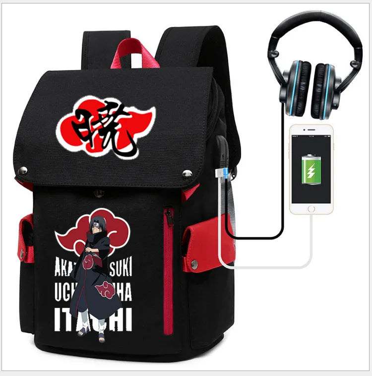 Naruto Anime Laptop Backpack – Large Capacity Travel & School Bag