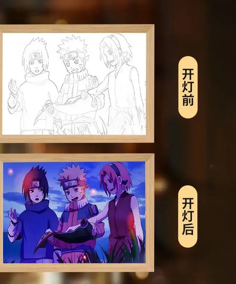 Naruto LED Night Light – Kakashi, Sasuke & Madara Anime Bedroom Lamp Gift