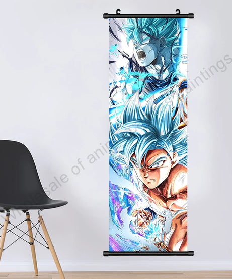 Dragon Ball Z Hanging Canvas Scroll – Goku, Vegeta & Frieza Anime Wall Art