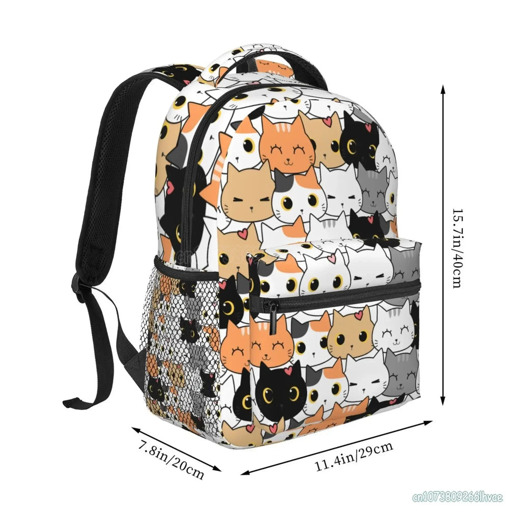 Neko Atsume Backpack — Cute Cat Print School Bag 3