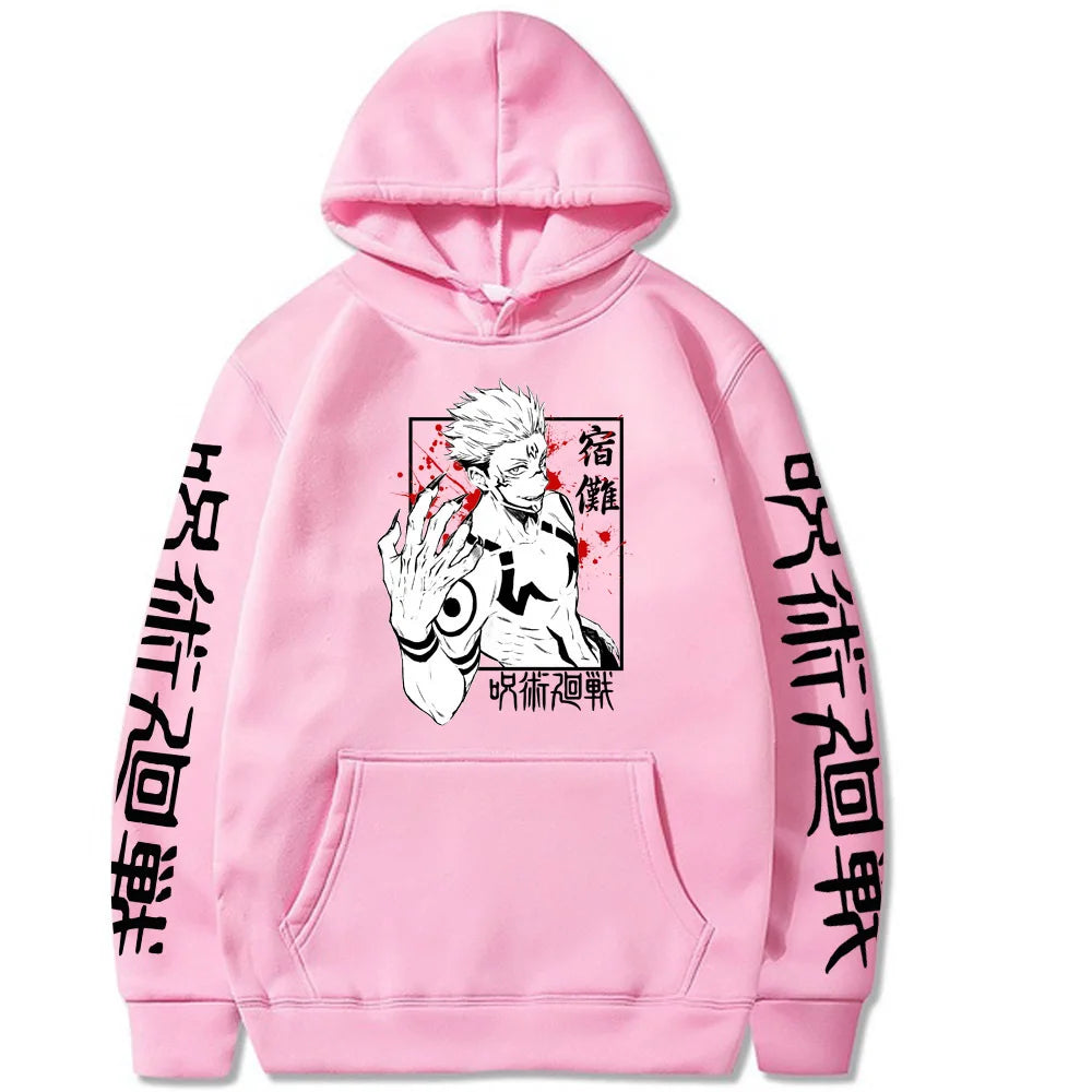 Ryomen Sukuna Anime Graphic Hoodie – Casual Long Sleeve Pullover Sweatshirt 8