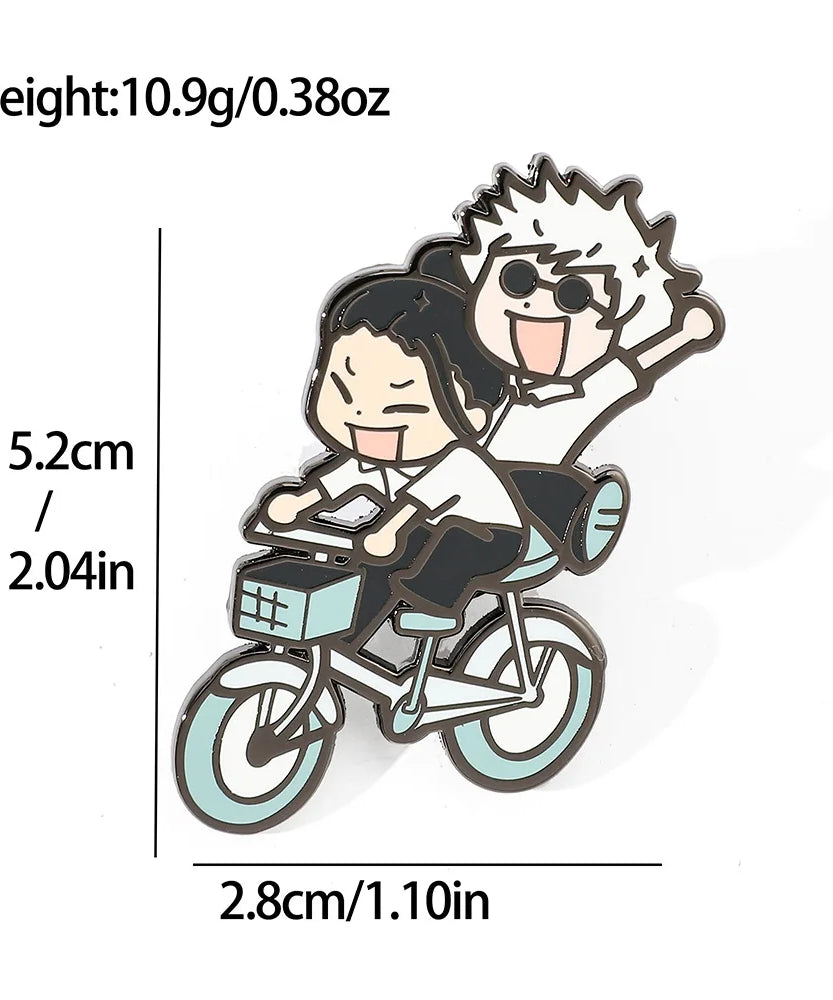 Jujutsu Kaisen Gojo and Geto Suguru Metal Alloy Drip Oil Brooch Cute and Creative Five Pieces of Wu Xia Youjie Brooch Accessorie