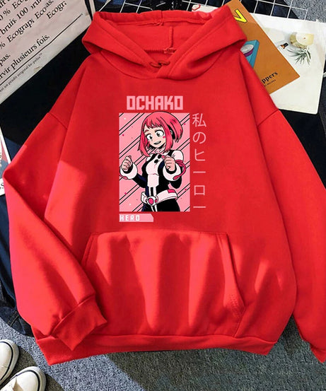 New Fashion Autumn Winter Sweatshirts Anime Ochaco Uraraka Printing Hoodies Fashion Women Men Streetwear Long Sleeve Pullover