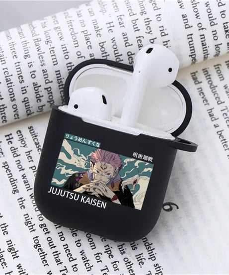 Anime Jujutsu Kaisen Case for Airpods 3 2 1 Pro Silicone Bluetooth Headphone Cover Gojo Satoru Air Pod Earphone Box Black Coque