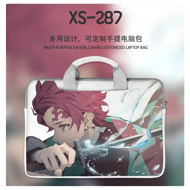 Demon Slayer Nezuko Tanjiro Notebook Laptop Bag Can Be Worn on One Shoulder As A Suitcase 12-16 Inches Anime Universal