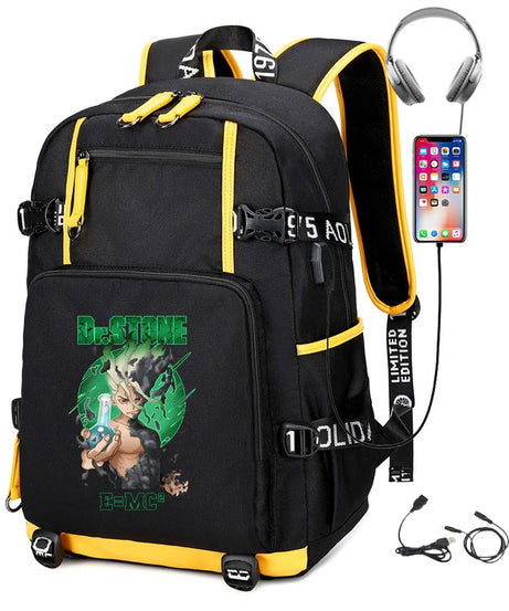 Dr. Stone Anime Backpack – Large Capacity Student & Travel Bag