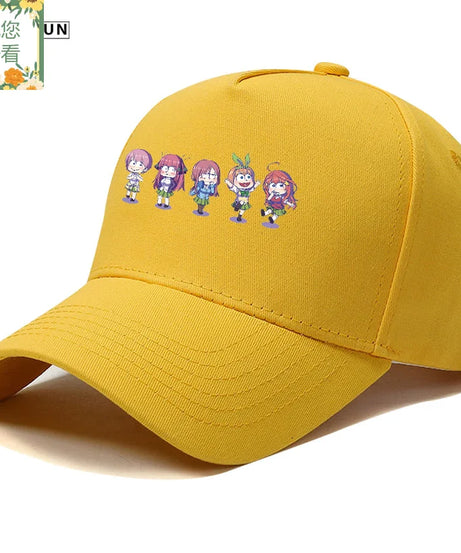 The Quintessential Quintuplets Nakano Ichika Nino Itsuki two-dimensional print hat men's and women's COS baseball cap present