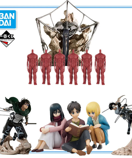Attack on Titan Rumbling Ichiban KUJI Levi Hange Zoe Eren Mikasa Armin PVC Anime Action Figures Model Toys