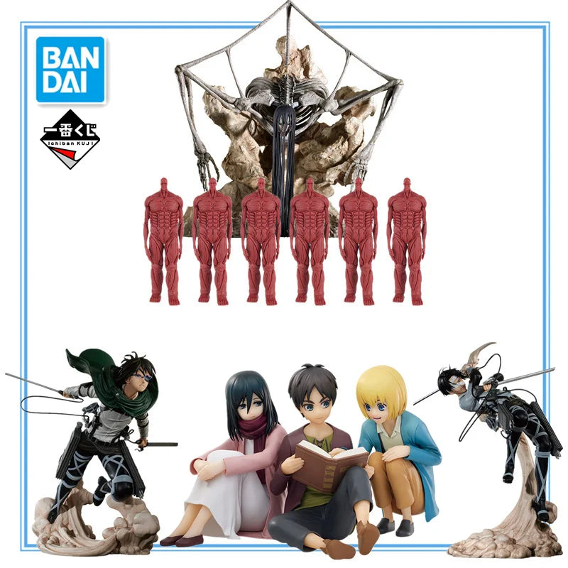 Attack on Titan Rumbling Ichiban KUJI Levi Hange Zoe Eren Mikasa Armin PVC Anime Action Figures Model Toys