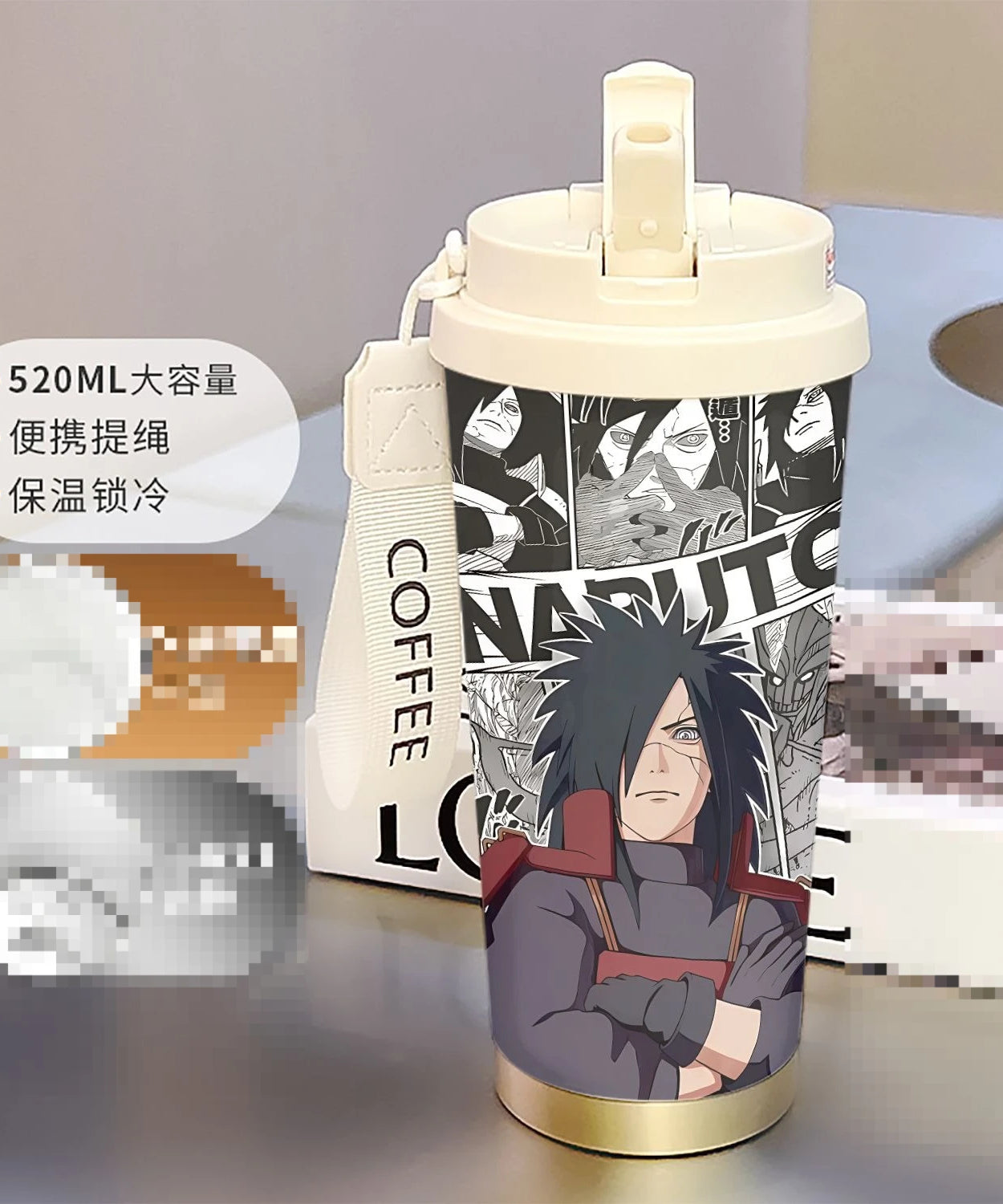 new Uzumaki Naruto cute and cool personality high-value two-dimensional student going out portable straw water cup birthday gift