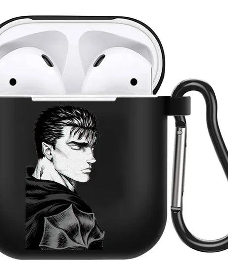 anime Berserk Guts Zodd Earphone Case For AirPods4 1 2 3 Pro Black Soft silicone wireless Bluetooth headphone case