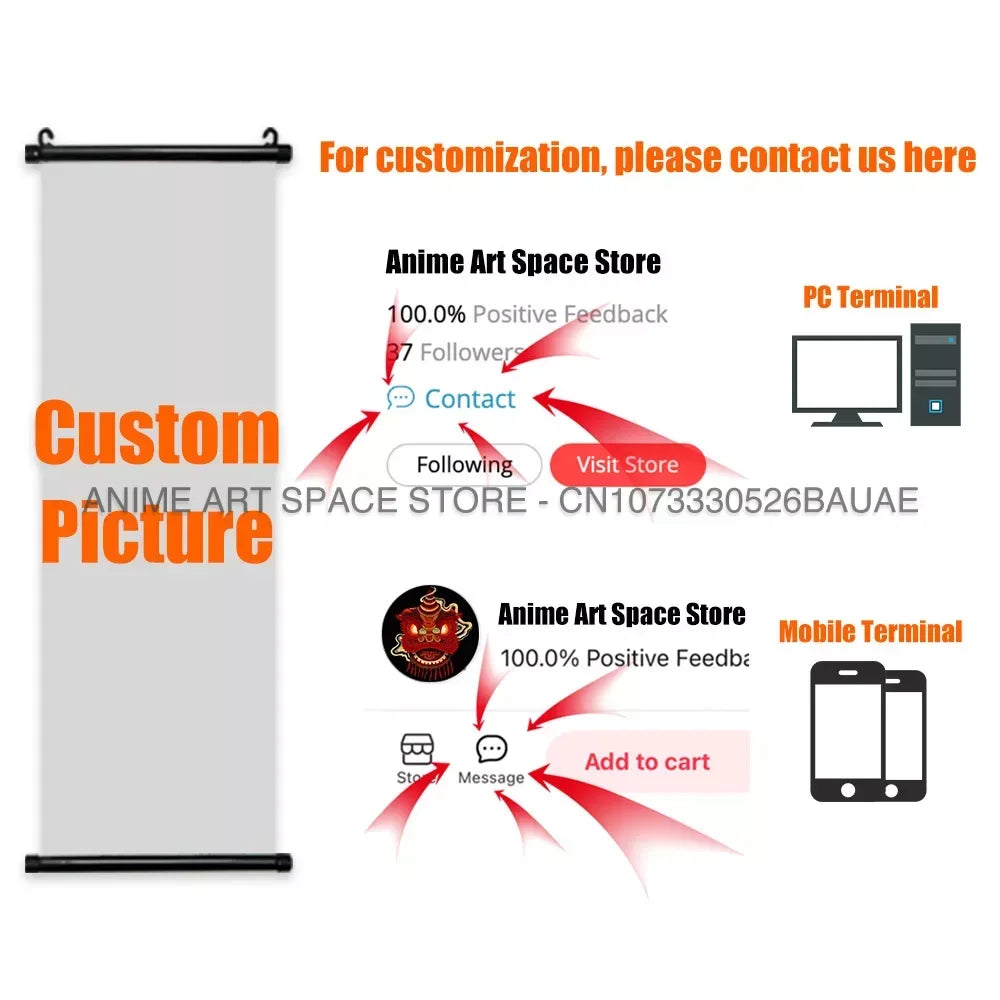 Naruto Characters Wall Scroll Decoration