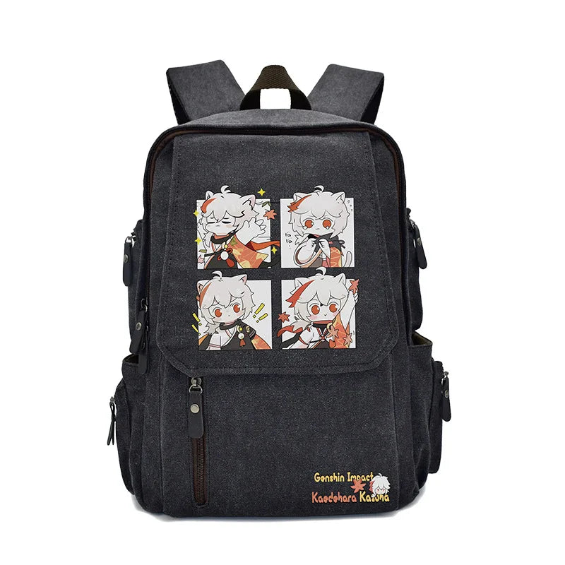 New Genshin Impact Anime Peripheral Rucksack Primary and Secondary School School Bag Men's and Women's Backpack Birthday Gift