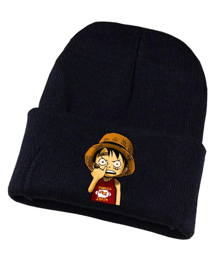 New Anime Cute One Piece Embroidered Beanies Hat Men Women Winter Autunm Warm Knitted Bonnet Cap Wool Skullies Boys Beanies Caps