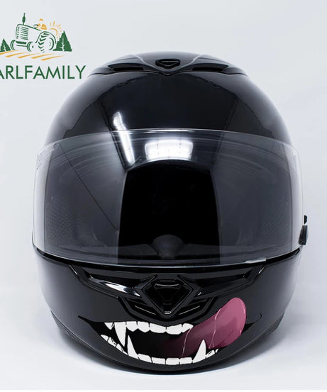 EARLFAMILY 13cm For Scary Devil Tooth Helmet Car Stickers RV JDM Motorcycle Decal Waterproof Camper Van Funny Car Accessories