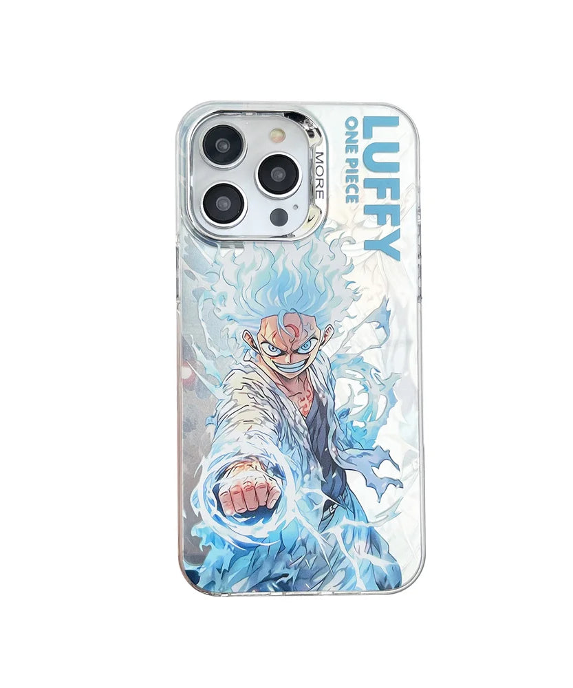 One Piece Case For iPhone 16 15 14 13 17 Pro Max Luffy Zoro electroplated Camera Protect Cover