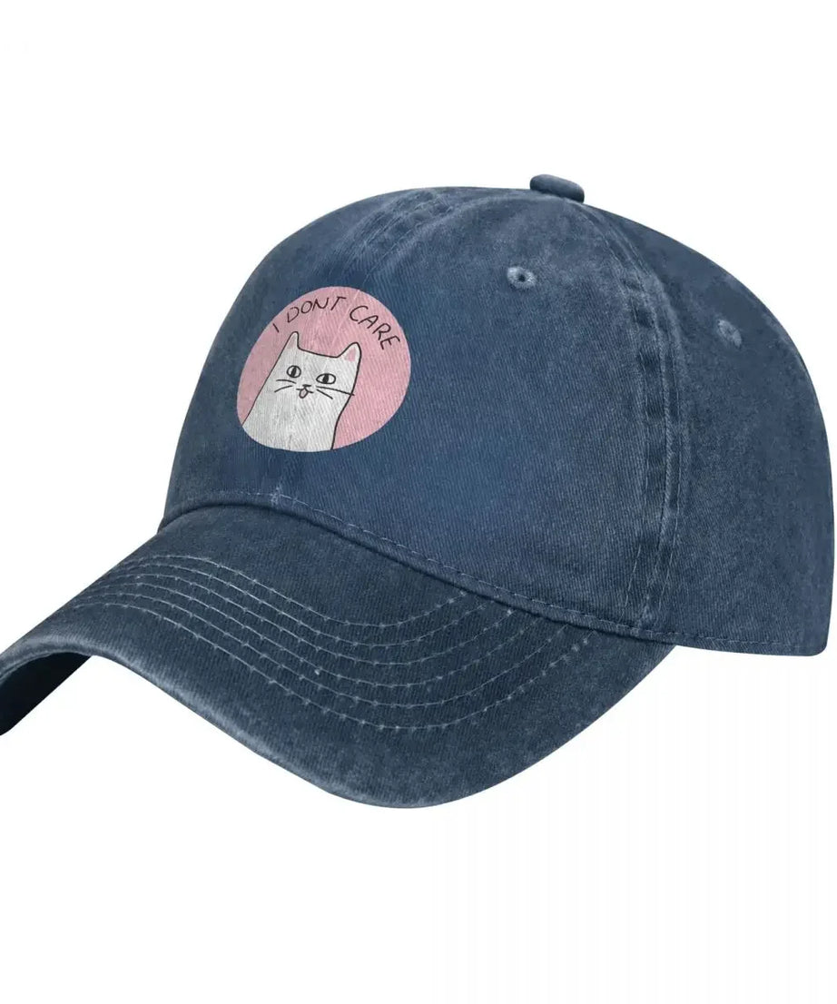 Baseball Caps Hats I Don't Care Cat Dad Hat For Man Peaked Cap Sun anime Shade