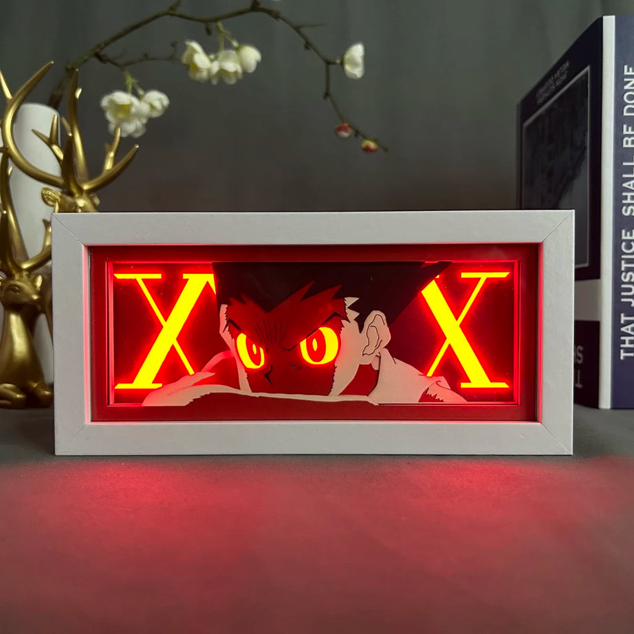 Anime Hunter X Hunter Gon Led Night Light Box Paper Cut Shadow Box