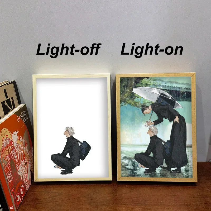 Anime Jujutsu Kaisen LED Photo Frame Light Box – Decorative Night Light & Wall Art 4