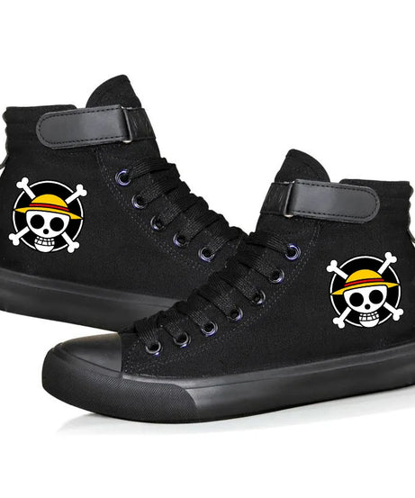 New Style Animation One Piece Luffy Autumn and Winter High Top Students Leisure Sports Shoes Breathable Non-slip Shoes Gifts