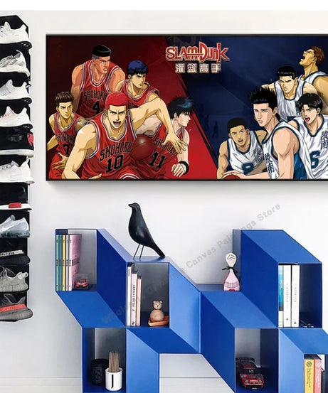 Slam Dunk Wall Art – Sakura Path Anime Mural for Bedroom or Living Room