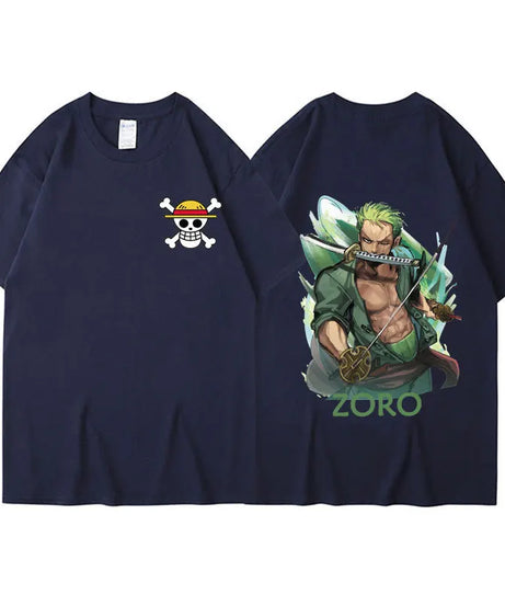 Anime ONE PIECE Sauron Printing Men's and Women's Loose Casual Short Sleeve One Piece Summer Couple T-Shirt Top Birthday