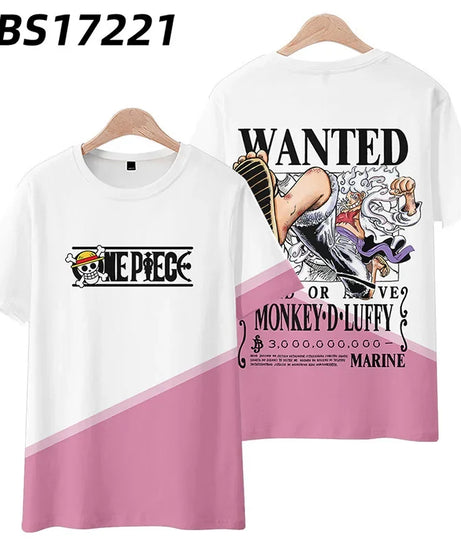 Anime Summer ONE PIECE T-Shirt Luffy Zoro 3D Print Clothes Female Male Fashion T Shirts Short Sleeves Casual Tops