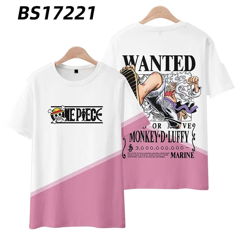 Anime Summer ONE PIECE T-Shirt Luffy Zoro 3D Print Clothes Female Male Fashion T Shirts Short Sleeves Casual Tops