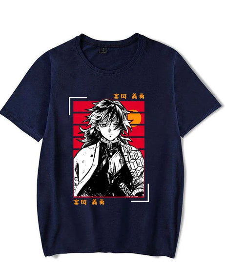 Hot Anime Tomioka Giyuu Printed T-shirts for Women Men Summer Tee Shirt Summer Casual Short Sleeve Round Neck Tops T-shirts