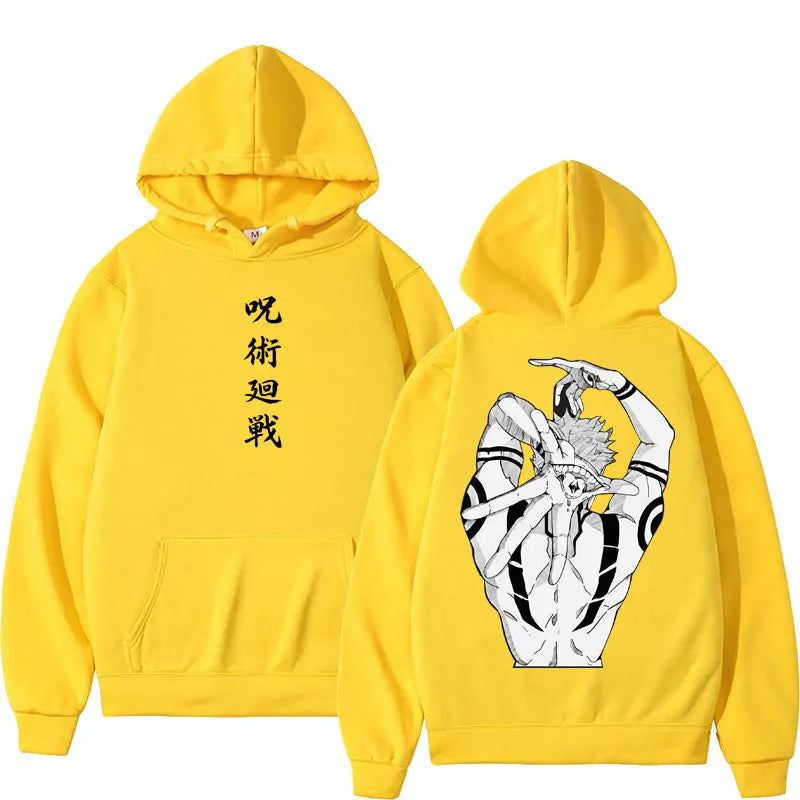 Anime Jujutsu Kaisen Ryomen Sukuna Graphic Hoodie – Harajuku Vintage Pullover Sweatshirt 7