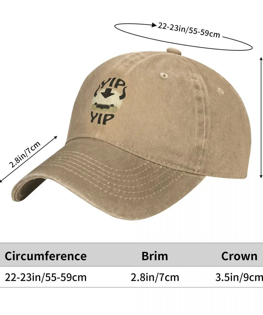 Vintage Yip Yip Appa The Last Airbender Baseball Caps Unisex Style Distressed Washed Snapback Hat Outdoor Gift Caps Hat