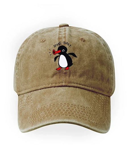 Noot Baseball Cap Men High Quality Washed Cotton Women  Sun Protection Visor Snapback Penguin TV Spring Summer Sun Hat Wholesale