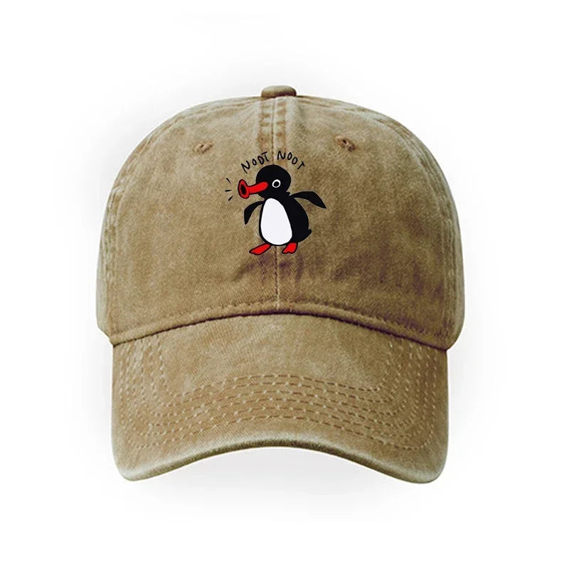 Noot Baseball Cap Men High Quality Washed Cotton Women  Sun Protection Visor Snapback Penguin TV Spring Summer Sun Hat Wholesale