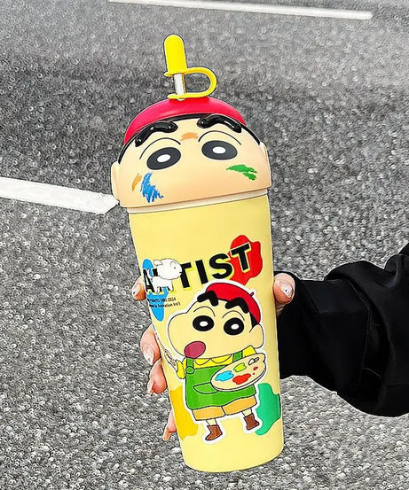 Crayon Shin-Chan Stainless Steel Thermos Mug – 600ml Anime Tumbler with Straw