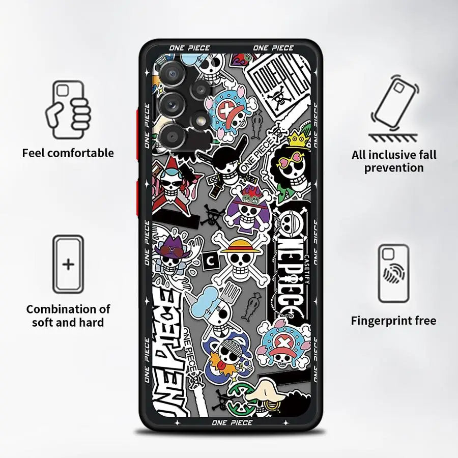 O-neS P-ieceS ZoroS Logo Case for Samsung Galaxy A34 A36 A14 A23 A53 A52S A54 A73 A33 A35 A72 A16 A15 A56 A55 A17 A52 Phone