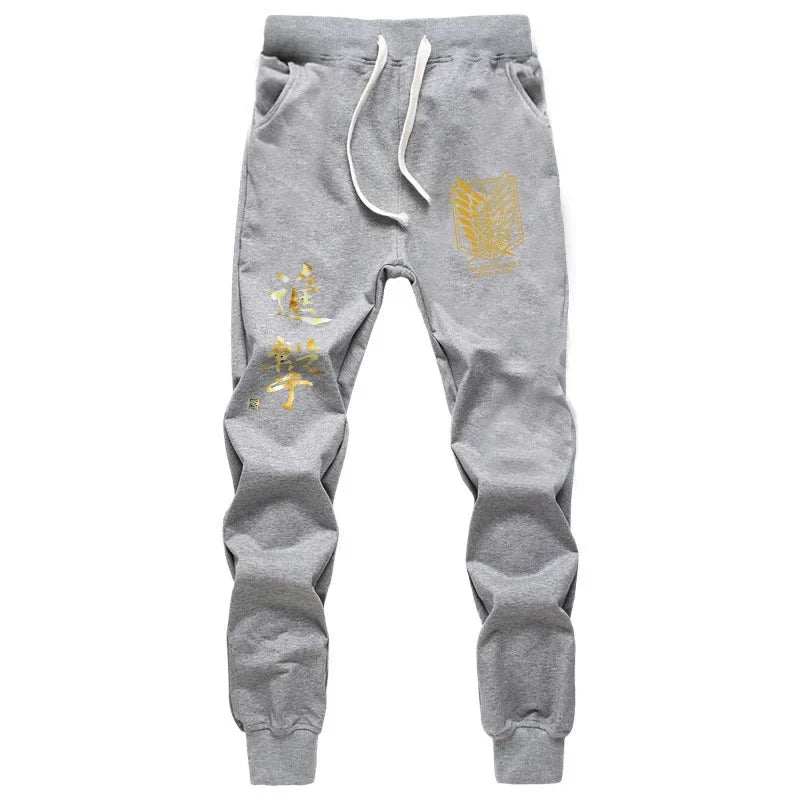 New Fashion Anime Attack on Titan Sports Sweat Breathable Pants Students Men Women Print Cotton Straight Pants Jogging Long Pant