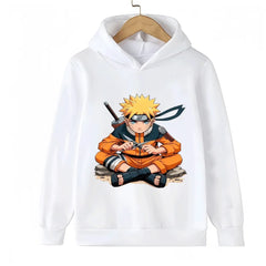 Anime Uzumaki Naruto Kids Printed Hoodie – Long Sleeve Pullover Sweatshirt for Boys & Girls