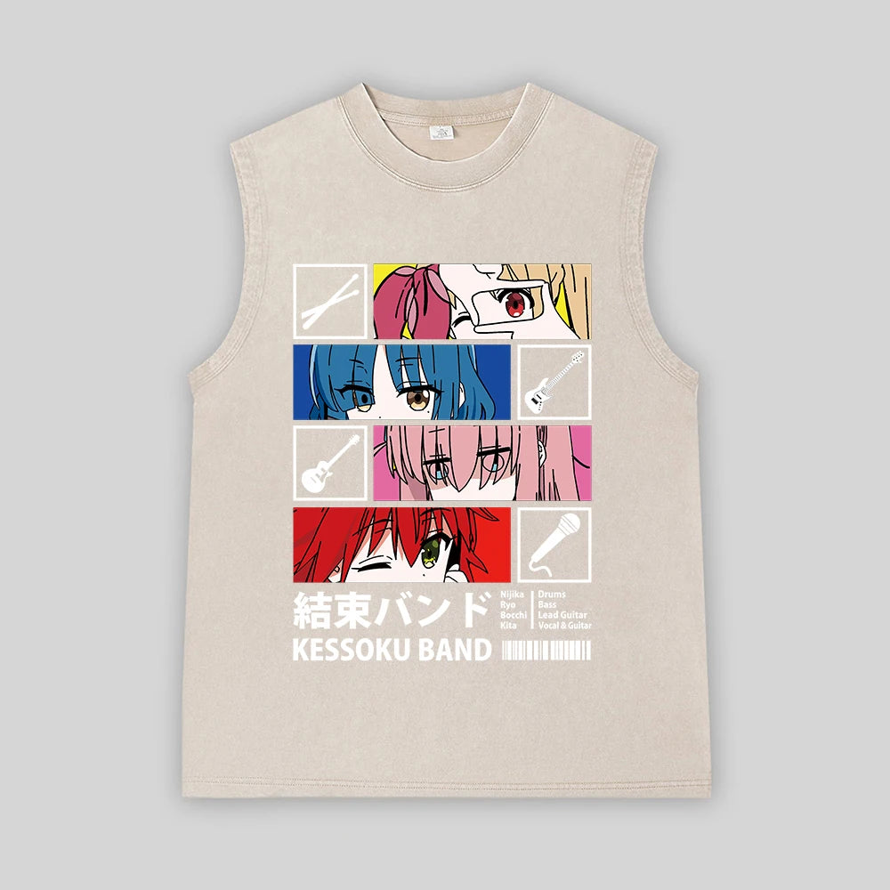 Bocchi the Rock! Oversized Band Vest – Unisex Anime Cotton Tank Top