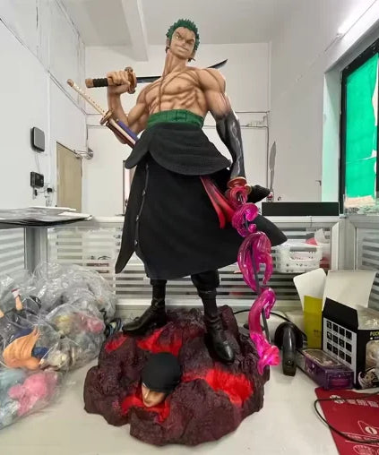 One Piece Anime Large 50cm Five-Headed Eagle Carrying Knife Domineering Zoro Collectible Statue Model Figure Ornament Gifts