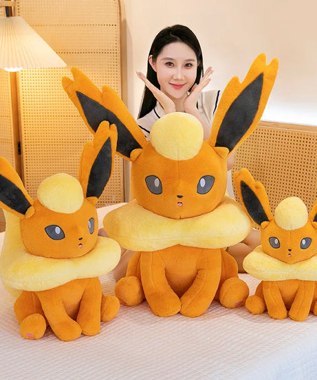 45/80cm Flareon Pokemon Plush Toys Large Anime Doll Cute Pillow Giant Pokémon Plushie Stuffed Gift for Kids Christmas