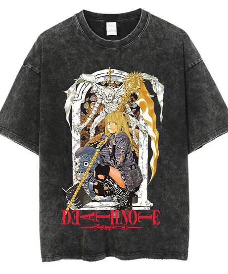 Death Note Oversized Vintage T-Shirt – Anime Streetwear Summer Cotton Tee