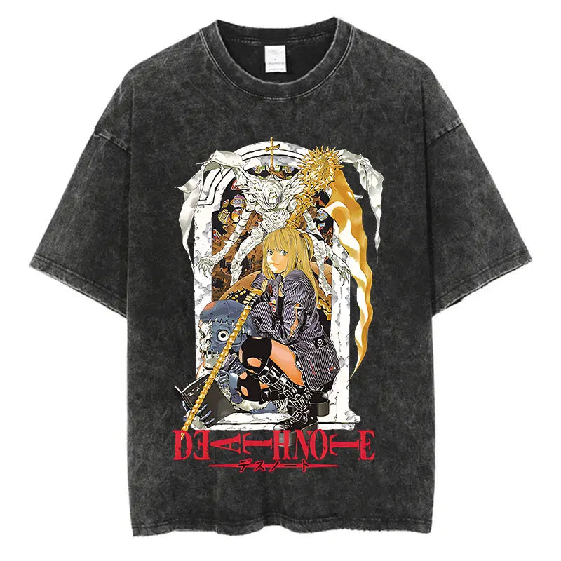 Death Note Oversized Vintage T-Shirt – Anime Streetwear Summer Cotton Tee