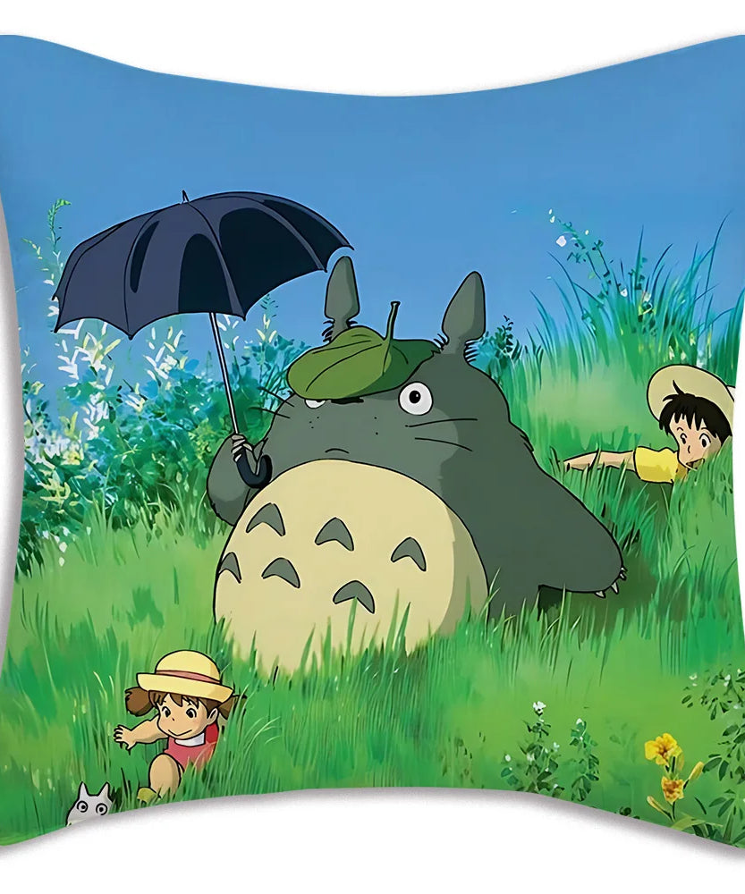 Anime T-TotoroS Kawaii Pillow Covers Cartoon Sofa Decorative Home Double-sided Printing Short Plush Cute Cushion Cover