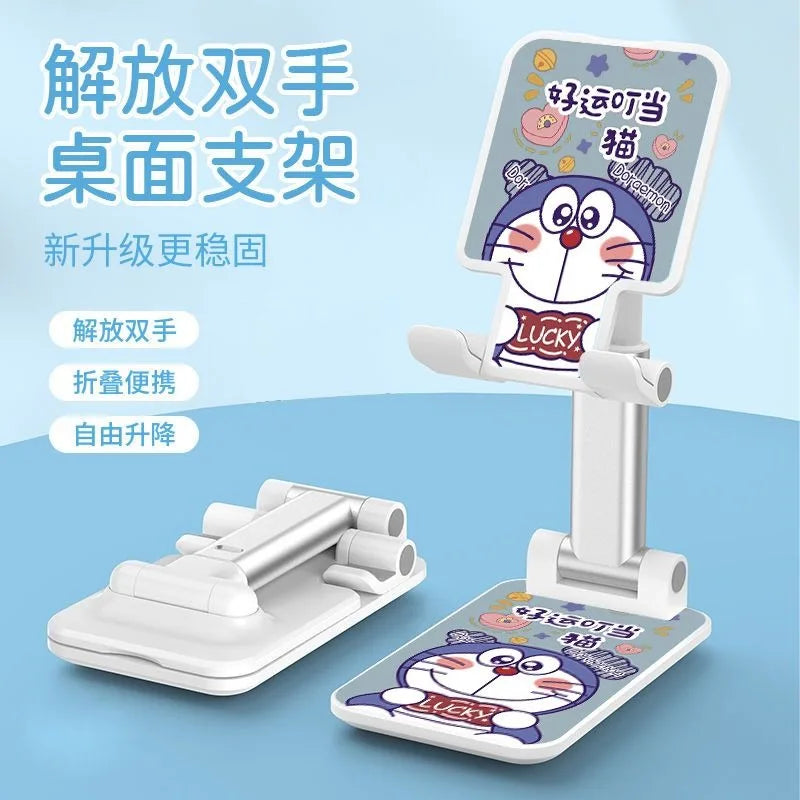 Doraemon mobile phone desktop stand cute personality portable folding lazy tablet telescopic universal holiday gift